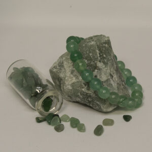 Bracelet et pierre Aventurine verte