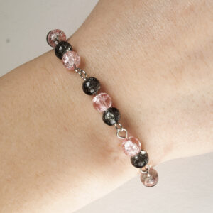 Bracelet chaîne et perles en verre