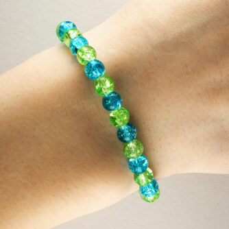 Bracelet perles en verre bicolore