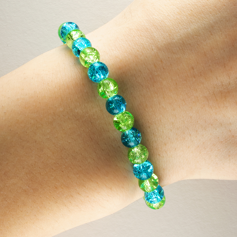 Kit bracelet fil élastique perles jade bleu - Un grand marché