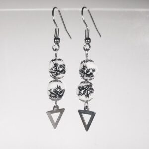 Boucles acier inoxydable et perles en céramique