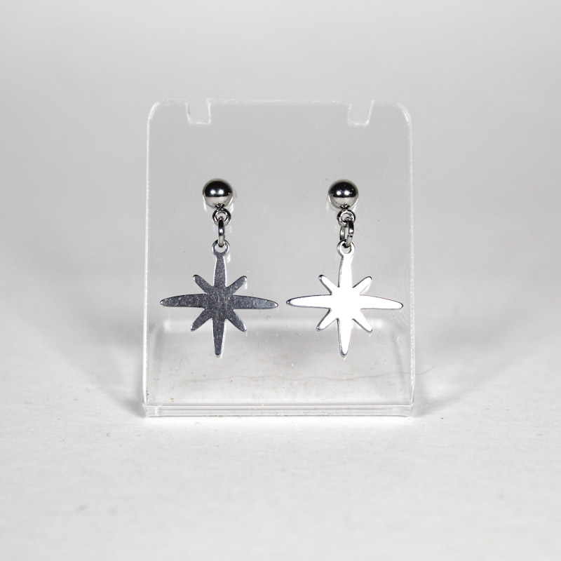 Boucles d'oreilles étoile en acier inoxydable Boucles d'oreilles étoile en acier inoxydable