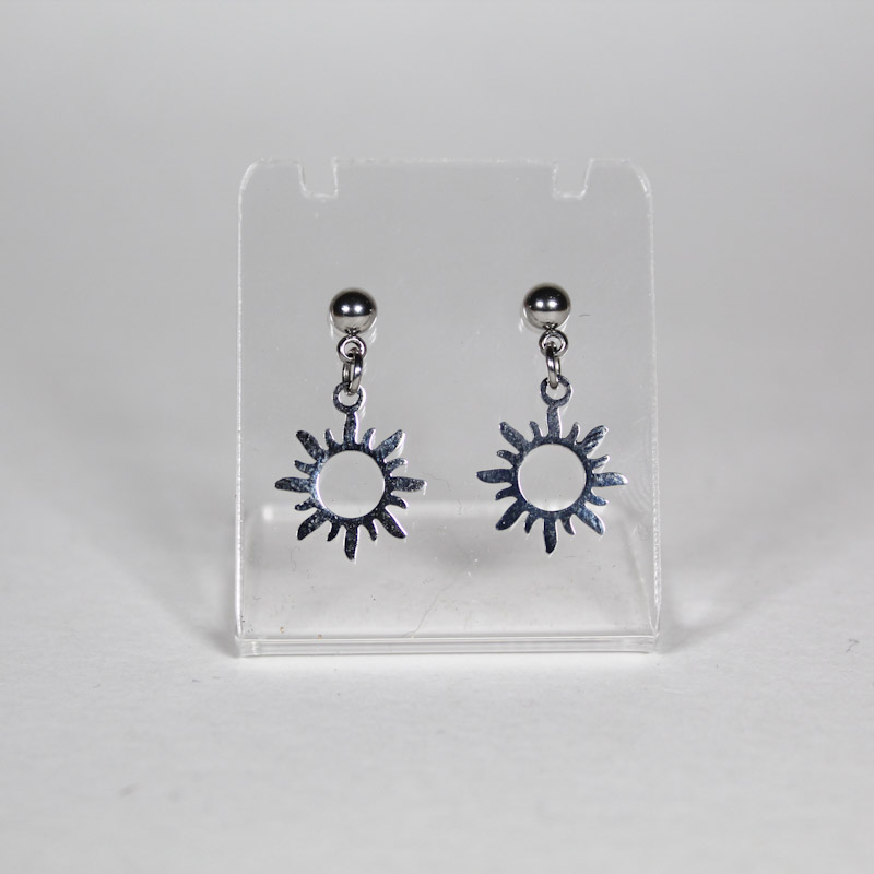 Boucles d'oreilles soleil en acier inoxydable Boucles d'oreilles soleil en acier inoxydable
